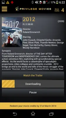 Privilege Movies android App screenshot 1